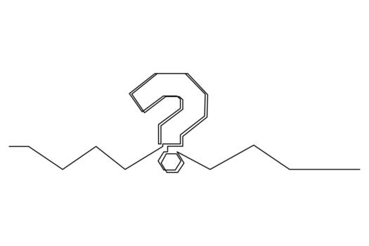 Continuous line art drawing of question mark modern concept abstract doubt vector