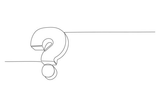 Continuous Line Drawing of Question Mark Symbol with Stand Ball Icon Banner vector