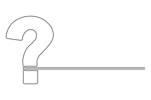 Continuous Line Drawing of Question Mark Symbol Horizontal Sign Icon Banner vector
