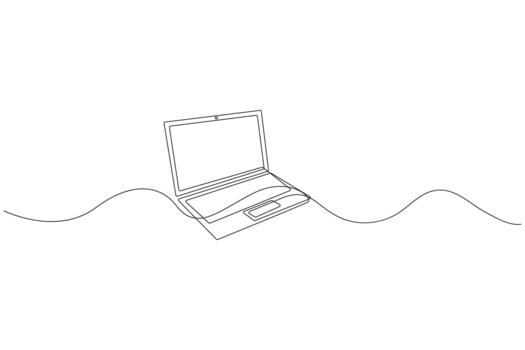 Laptop continuous one line drawing minimalist technology concept isolate on white background vector
