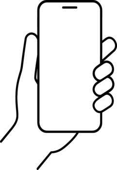 de cerca ver de teléfono inteligente retenida firmemente en mano, móvil dispositivo tecnología, usuario Interacción concepto, aplicación control, móvil compromiso para márketing y negocio vector