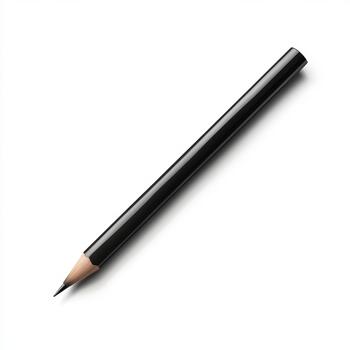 A sharpened black pencil on a white background photo