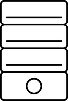 limpiar contorno apilado servidor estante datos almacenamiento icono vector