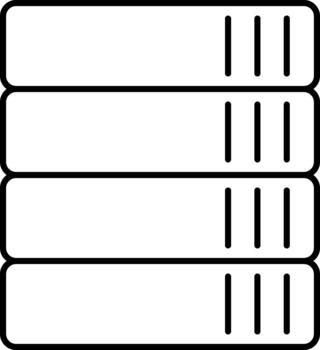 limpiar contorno apilado servidor unidad datos icono vector