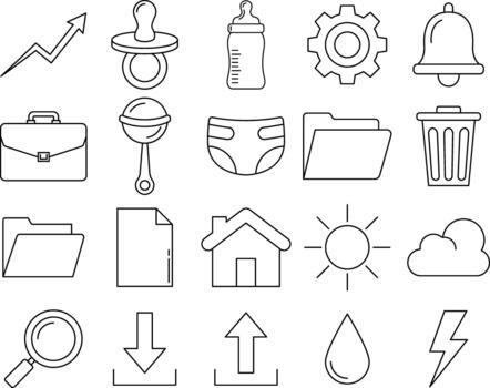 completar línea Arte icono conjunto para web y aplicación diseño vector