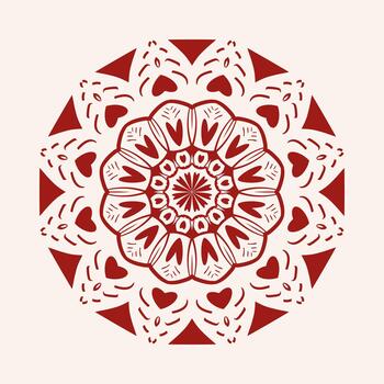 artístico carmesí redondo ornamento diseño decorativo modelo elemento vector