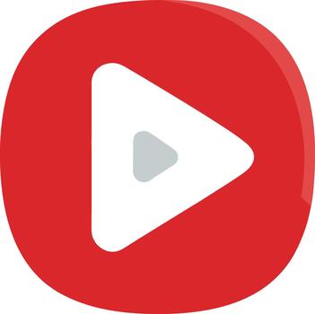 Red circle with white play button icon triangle vector