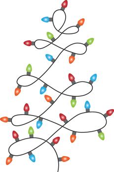 vistoso Navidad luces cuerda en árbol forma vector