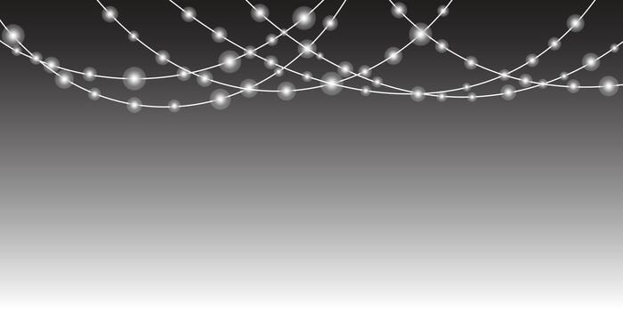 elegante blanco cuerda luces en degradado antecedentes vector