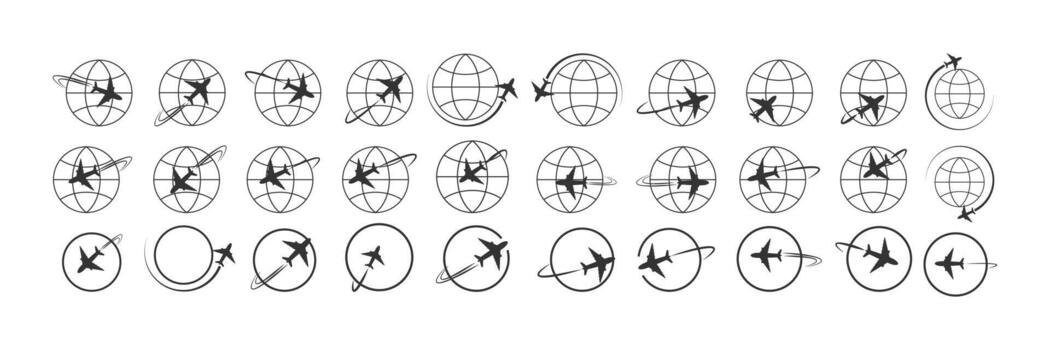 A set of circles with different shapes and sizes vector