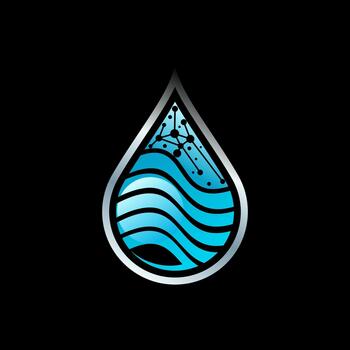 Water drop wave pattern with dot tech developer nature energy business liquid vector