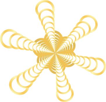 Golden Circular Spiral Burst Abstract Pattern vector