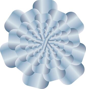 Metallic Abstract Flower Gradient Geometric Design vector