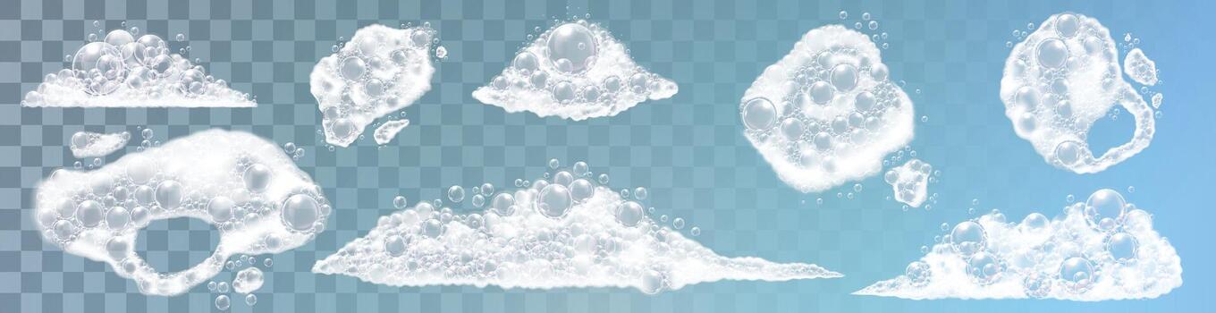 Various bubble and foam designs vector