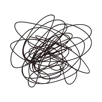 Abstract black scribble lines forming a chaotic tangled mess on white background vector