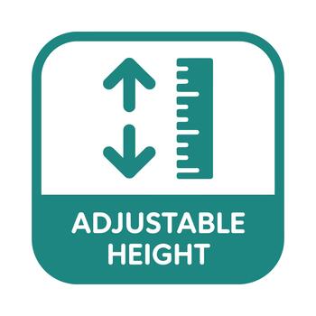 Adjustable height icon with up and down arrows and ruler symbol vector