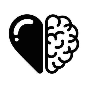 Symbolic representation of the human heart and brain combined into one entity vector