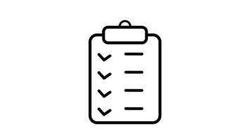 checklist Aan klembord icoon voor taak beheer en vooruitgang bijhouden video