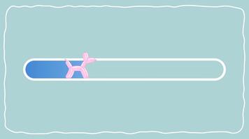 un caprichoso rosado globo perro anima un vibrante Progreso bar, simbolizando alegre cargando y un encantador usuario experiencia dentro un encantador digital interfaz concepto video
