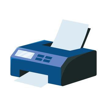 Office Paper Output Printer Illustration vector
