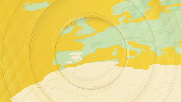 Abstract Map of Andorra and Surrounding Regions with Circular Patterns. vector