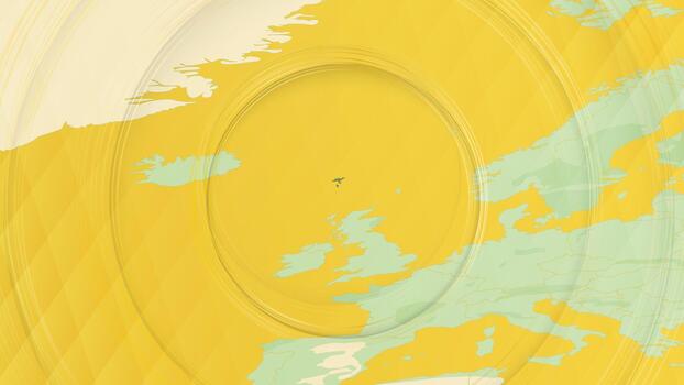 Abstract Map of Faroe Islands and Surrounding Regions with Circular Patterns. vector