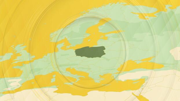 Abstract Map of Poland and Surrounding Regions with Circular Patterns. vector