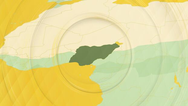 Abstract Map of Nigeria and Surrounding Regions with Circular Patterns. vector