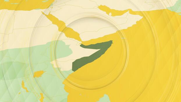Abstract Map of Somalia and Surrounding Regions with Circular Patterns. vector