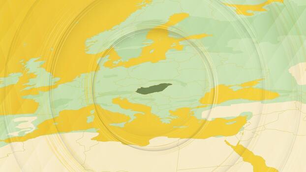 Abstract Map of Hungary and Surrounding Regions with Circular Patterns. vector
