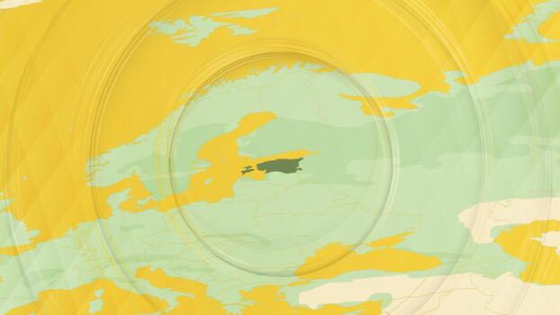 Abstract Map of Estonia and Surrounding Regions with Circular Patterns. vector
