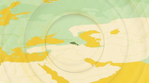Abstract Map of Armenia and Surrounding Regions with Circular Patterns. vector
