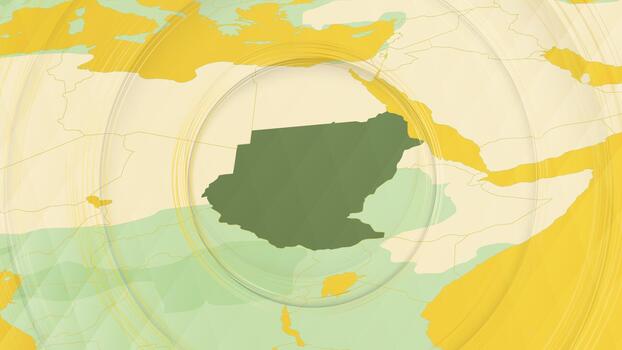 Abstract Map of Sudan and Surrounding Regions with Circular Patterns. vector