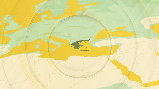 Abstract Map of Greece and Surrounding Regions with Circular Patterns. vector