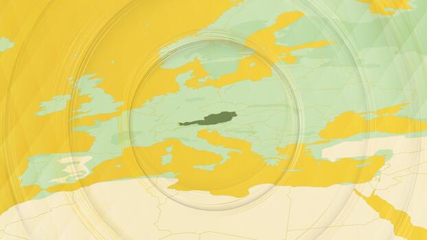 Abstract Map of Austria and Surrounding Regions with Circular Patterns. vector