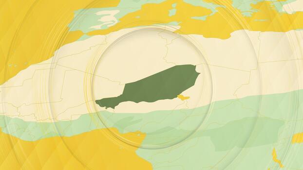 Abstract Map of Niger and Surrounding Regions with Circular Patterns. vector