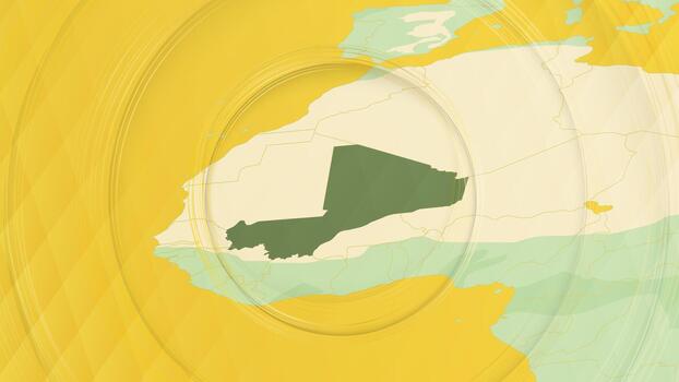 Abstract Map of Mali and Surrounding Regions with Circular Patterns. vector