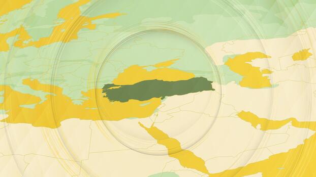Abstract Map of Turkey and Surrounding Regions with Circular Patterns. vector