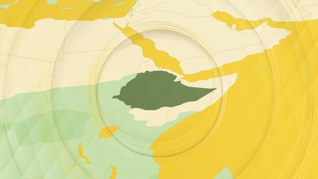 Abstract Map of Ethiopia and Surrounding Regions with Circular Patterns. vector