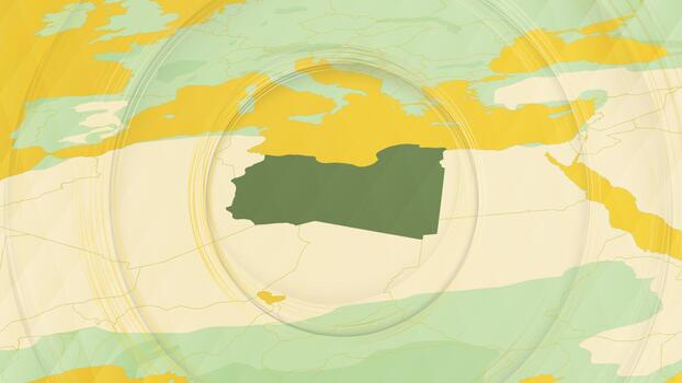 Abstract Map of Libya and Surrounding Regions with Circular Patterns. vector