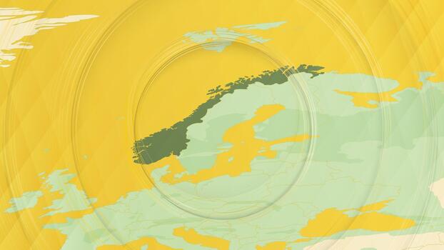Abstract Map of Norway and Surrounding Regions with Circular Patterns. vector