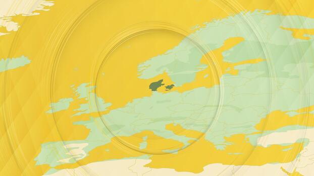 Abstract Map of Denmark and Surrounding Regions with Circular Patterns. vector