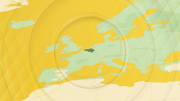 Abstract Map of Belgium and Surrounding Regions with Circular Patterns. vector