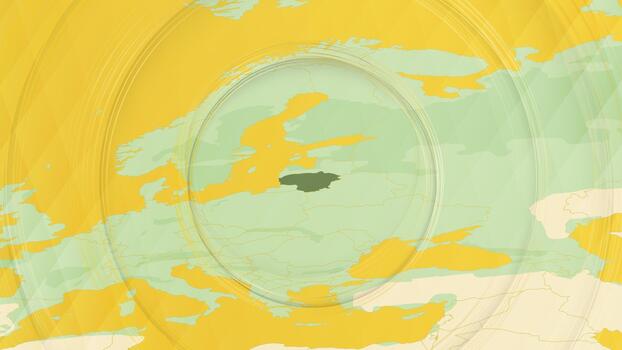 resumen mapa de Lituania y rodeando regiones con circular patrones. vector