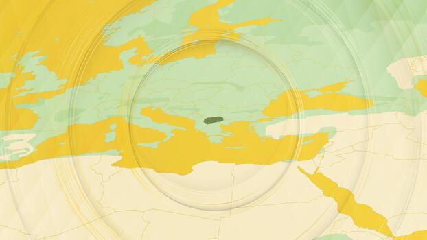 Abstract Map of North Macedonia and Surrounding Regions with Circular Patterns. vector