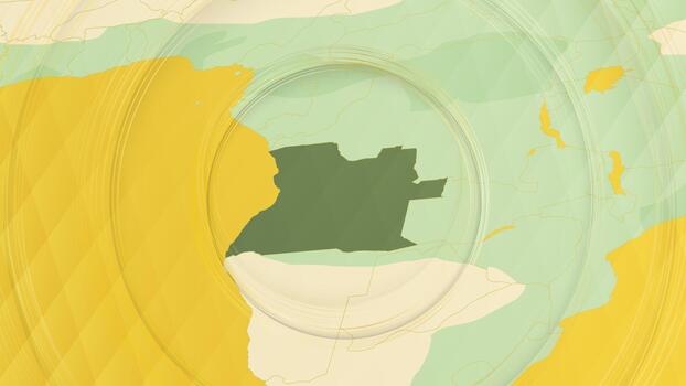 Abstract Map of Angola and Surrounding Regions with Circular Patterns. vector