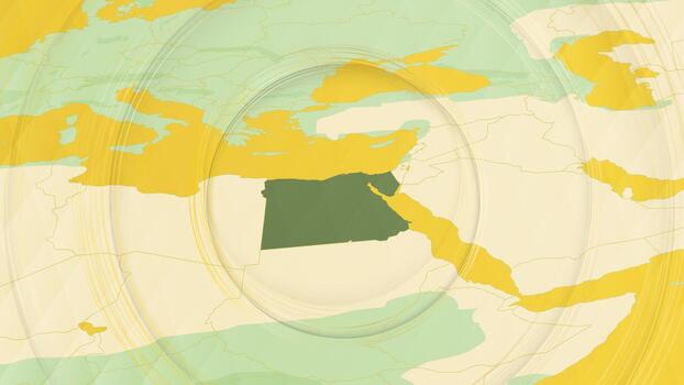 Abstract Map of Egypt and Surrounding Regions with Circular Patterns. vector