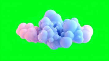 coloré duveteux des nuages flottant dans une brillant ciel avec une vibrant vert Contexte création une espiègle et de bonne humeur atmosphère video