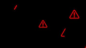 urgente rojo neón 'alerta' texto advertencia, digital la seguridad cibernética sistema error antecedentes animación video