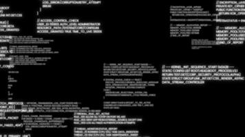 fluido digital código animación, la seguridad cibernética y datos programación concepto video